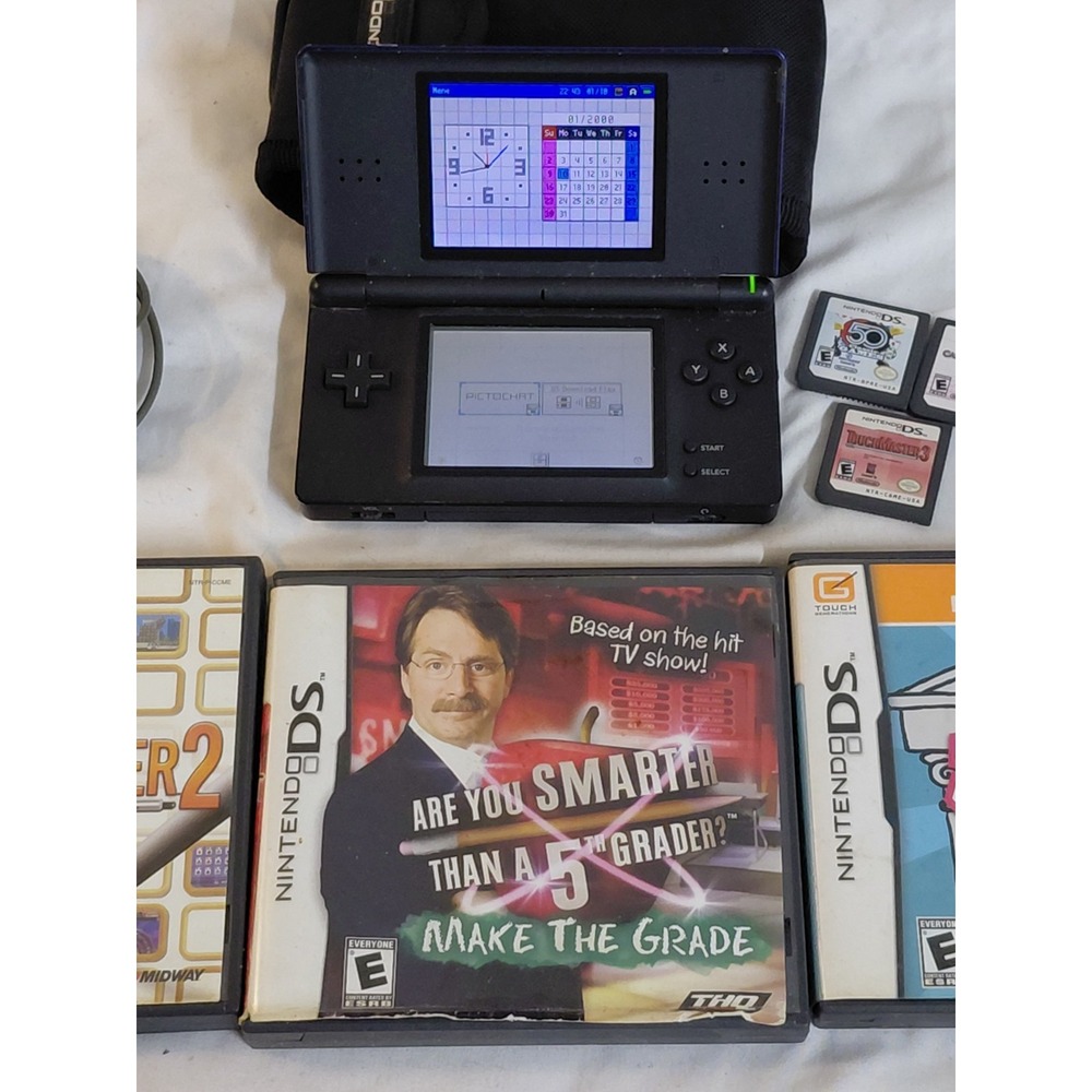 Nintendo DS Lite Cobalt Blue Handheld Bundle Tested Working 7 Game Lot - Picture 6 of 10